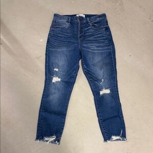 Women's Distressed Blue Jeans